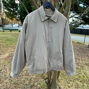 Retro London Fog Men's Tan Bomber Jacket Medium Reg with zip out liner